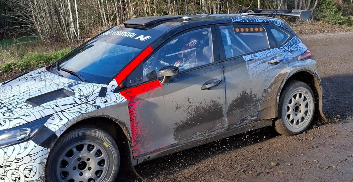 Meeke testing Hyundai's Rally2 car